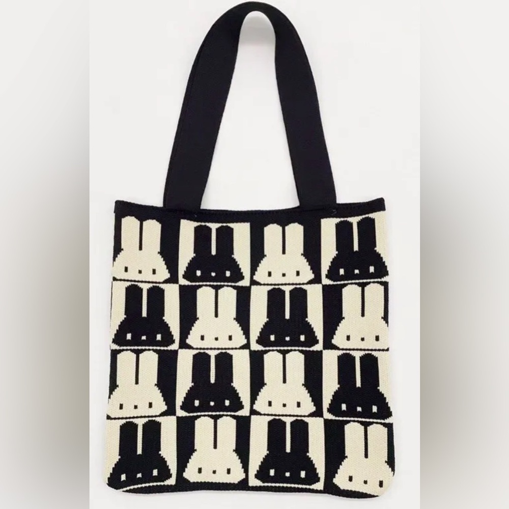 Retro-Cute Mod Bunny Patch Knit Handbags